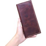 Semiramis Hestia Model El Yapımı Vintage Unisex %100 El Dikişi Hakiki Efektli Kahve Crazy Deri Cüzdan Kartlık - 4/0 Kahve
