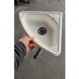 semivan Plastik ABS Üçgen Lavabo Karavan, Yat, Tekne