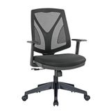 Sempre Bella Fileli Çalışma Koltuğu, 32 DNS Gri Süngerli Siyah Ofis Sandalyesi, Sabit Kollu Ergonomik Bilgisayar Koltuğu, Nefes Alan File Sırt ve Oturum, 64x61x107 cm, Ev ve Ofis İçin Rahat