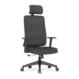 Sempre Greta Ergonomik Fileli Çalışma Koltuğu | Siyah Ofis Sandalyesi | Ayarlanabilir Başlık, Bel Desteği ve Hareketli Kol | Ev Ofis ve Personel Koltuğu | 120 Kg Taşıma Kapasitesi (Siyah)