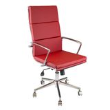 Sempre Ofis Flor Soft Yönetici Koltuğu & Ergonomik Ayarlanabilir Ofis Koltuk Tasarımı & 360 Derece Dönebilir ve Düz Kolçaklı Dizayn (Kırmızı)