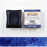 Şemse - 103 Gece Mavisi - El Yapımı Doğal Sulu Boya - Gökkuşağı Serisi - Yarım Tava - Profesyonel
