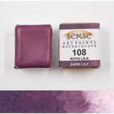 Şemse - 108 Koyu Lila - El Yapımı Doğal Sulu Boya - Gökkuşağı Serisi - Yarım Tava - Profesyonel