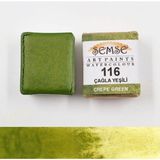 Şemse - 116 Çağla Yeşili - El Yapımı Doğal Sulu Boya - Gökkuşağı Serisi - Yarım Tava - Profesyonel