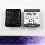 Şemse - 121 Patlıcan Moru - El Yapımı Doğal Sulu Boya - Gökkuşağı Serisi - Yarım Tava - Profesyonel