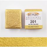 Şemse - 201 Gold Yaldız - El Yapımı Doğal Sulu Boya - Yaldız Serisi - Yarım Tava - Profesyonel