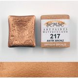 Şemse - 217 Antik Bronz - El Yapımı Doğal Sulu Boya - Yaldız Serisi - Yarım Tava - Profesyonel