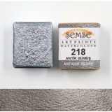 Şemse - 218 Antik Gümüş - El Yapımı Doğal Sulu Boya - Yaldız Serisi - Yarım Tava - Profesyonel