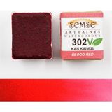 Şemse - 302V Kan Kırmızı - El Yapımı Doğal Sulu Boya - Vegan Serisi - Vegan İçerikli Doğal Sulu Boya - Yarim Tava - Profesyonel