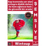 #Şemsiye 3D Kulaklı Kırmızı Benekli Su Geçirmez Güvenli Uğur Böceği Tasarımı Düdüklü Çocuk Şemsiyesi