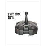 Şemsiye Bidonu (Ağırlık Bidonu – Bayrak, Pano, Reklam Direği Için) – 22 Litre - 47 x 47 cm - Siyah