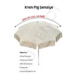 Şemsiye - F 200 Akrilik - Düz Krem Plaj Şemsiyesi 2 Metre Gölgelik Alanı Katlanır Ve Eğilebilir