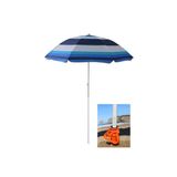 Şemsiye Kazığı ile 160cm Plaj Balkon Şemsiyesi TamSet Polyester Kumaş Şemsiye Yere Dikme Vidası ile