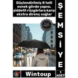 #Şemsiye Kompakt Rüzgara Dayanıklı 8 Telli Su Geçirmez Modern Şık Siyah Kılıflı Otomatik Şemsiye