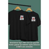 Sen & Ben ve Tarih Baskılı Unisex Sevgili Eş,çift Kombini Sevgiliye Eşe Hediye T-Shirt/tişört - Siyah - 12 Yaş