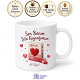 Sen Benim Şifa Kaynağımsın İlaç Kutusu Kalp Temalı Esprili Aşk Kupası Hediye