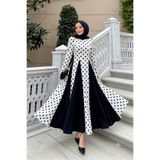 Şen butik SİYAH BEYAZ PRENSES VERA TESETTÜR ELBİSESİ