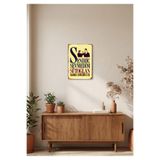 “Sen Hiç Sevmedim Süt Oğlan” Retro Tablo – Nostaljik Yazılı Vintage Duvar Dekoru | Ahşap & Metal Baskı Ahşap 20 x 30