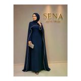 Sena Abiye Dress LACİVERT İNCİ PELERİN ABİYE 42 İNCİLİLACİVERT