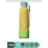 Senacacollection 750ml Düz Desenli Pipetli/Pipetsiz Kullanım İpli El Askılı Kaymaz Tabanlı Paslanmaz Çelik Termos - Sarı