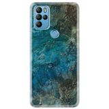 Senada 21 Pro İle Uyumlu Kılıf 0.4 Mm Lazer Kesim Silikon Kapak Mavi Mermer