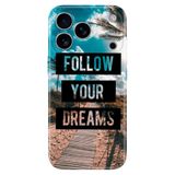 Senada Apple iPhone 17 Pro Korumalı ile Uyumlu Kılıf Dekoratif Silikon Baskılı Kapak Follow Your Dreams