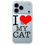 Senada Apple iPhone 17 Pro Korumalı ile Uyumlu Kılıf Dekoratif Silikon Baskılı Kapak iLoveCat