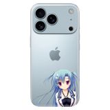 Senada Apple iPhone 17 Pro Korumalı ile Uyumlu Kılıf Dekoratif Silikon Baskılı Kapak Mavi Anime Kız