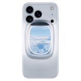 Senada Apple iPhone 17 Pro Korumalı ile Uyumlu Kılıf Dekoratif Silikon Baskılı Kapak Uçak Pencere