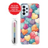 Senada Galaxy A13 A33 5G A54 M14 A72 A73 İle Uyumlu Kılıf Resimli Silikon Kapak Heart Pattern