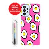 Senada Galaxy A13 A33 5G A54 M14 A72 A73 İle Uyumlu Kılıf Resimli Silikon Kapak Pink Eggs