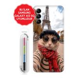 Senada Galaxy A13 A33 5G A54 M14 A72 A73 İle Uyumlu Kılıf Silikon Kapak Selfie Cat