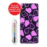 Senada Galaxy A13 A33 5G A54 M14 A72 A73 İle Uyumlu Kılıf Temalı Telefon İle Uyumlu Kılıfı Mor Çilek