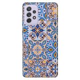 Senada Galaxy A13 İle Uyumlu Kılıf 0.4Mm Lazer Kesim Silikon Kapak Mavi Geo