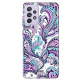 Senada Galaxy A13 İle Uyumlu Kılıf 0.4Mm Lazer Kesim Silikon Kapak Mavi Mandala