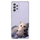 Senada Galaxy A13 İle Uyumlu Kılıf 0.4Mm Lazer Kesim Silikon Kapak Şeker Kedi