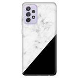 Senada Galaxy A13 İle Uyumlu Kılıf 0.4Mm Lazer Kesim Silikon Kapak Siyah Beyaz Mermer