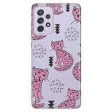 Senada Galaxy A33 5G İle Uyumlu Kılıf Tioserisi Silikon Kapak Pembe Kedi