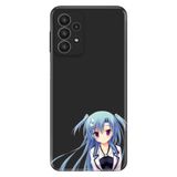 Senada Galaxy A33 İle Uyumlu Kılıf 0.4Mm Lazer Kesim Silikon Kapak Mavi Anime Kız