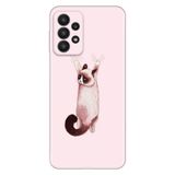 Senada Galaxy A33 İle Uyumlu Kılıf 0.4Mm Lazer Kesim Silikon Kapak Siyam Kedi