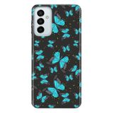 Senada Galaxy M23 İle Uyumlu Kılıf 0.4Mm Lazer Kesim Silikon Kapak Mavi Kelebek