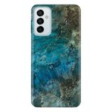Senada Galaxy M23 İle Uyumlu Kılıf 0.4Mm Lazer Kesim Silikon Kapak Mavi Mermer