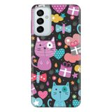 Senada Galaxy M23 İle Uyumlu Kılıf 0.4Mm Lazer Kesim Silikon Kapak Pembe Kedi