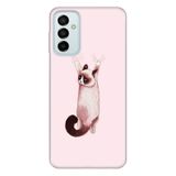 Senada Galaxy M23 İle Uyumlu Kılıf 0.4Mm Lazer Kesim Silikon Kapak Siyam Kedi