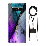 Senada Galaxy Note Realme 8 ile Uyumlu Kılıf Altın Tozu Desenli Silikon İpli Boyun Askı Aparatı