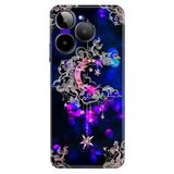 Senada General Mobile Era 30 İle Uyumlu Kılıf Telefon İle Uyumlu Kılıfı Era30 Baskılı Ayyıldız Neon Mandala
