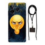 Senada General Mobile Era 50 İle Uyumlu Kılıf Desenli Emojixx Silikon İpli Boyun Askı Aparatlı