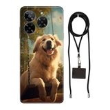 Senada General Mobile Era 50 İle Uyumlu Kılıf Desenli Golden Silikon İpli Boyun Askı Aparatlı