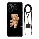 Senada General Mobile Era 50 İle Uyumlu Kılıf Desenli Teddybear Cambaz Silikon İpli Boyun Askı Aparatlı