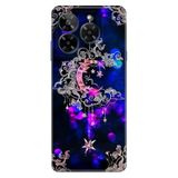 Senada General Mobile Era 50 İle Uyumlu Kılıf Telefon İle Uyumlu Kılıfı Era50 Baskılı Ayyıldız Neon Mandala